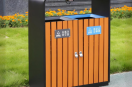 戶外園林鋼木分類垃圾桶融合功能美學與環(huán)保使命的公共設施