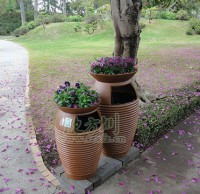 玻璃鋼花盆式垃圾桶