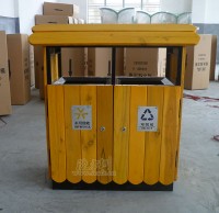 仿古屋形鋼木垃圾桶