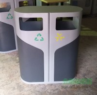 戶外現(xiàn)代時(shí)尚鋼制分類垃圾桶