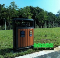 公園景區(qū)鋼木分類垃圾桶