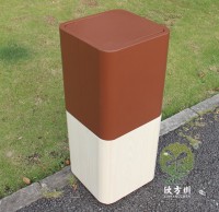 室內(nèi)仿木紋方形不銹鋼果皮箱