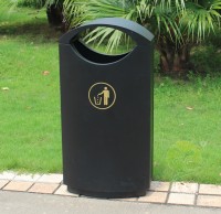 戶外噴塑單桶冷軋鋼板果皮箱