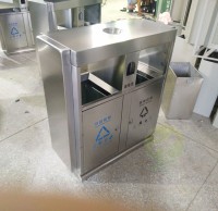 生產(chǎn)廠家定制兩分類不銹鋼垃圾桶