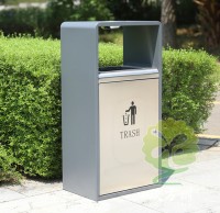 出口戶(hù)外單筒方形不銹鋼垃圾箱