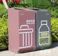 商場滑軌不銹鋼分類垃圾桶