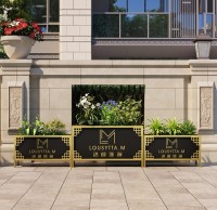 戶外電鍍鈦金長(zhǎng)方形不銹鋼花箱