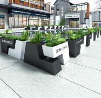 酒店商場(chǎng)咖啡店隔斷不銹鋼花箱