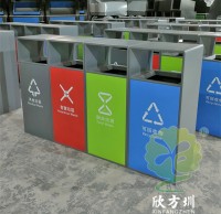 室外小區(qū)四色不銹鋼分類垃圾箱