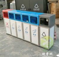 室外學(xué)校組合式不銹鋼分類回收箱