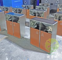 小區(qū)噴粉雙煙灰盅不銹鋼兩分類垃圾桶