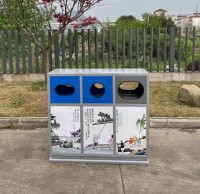 城市街道的守護(hù)者三分類不銹鋼垃圾桶