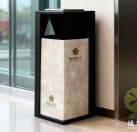 西藏仿大理石紋方形不銹鋼垃圾桶定制圣潔與堅韌的融合