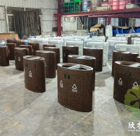 商業(yè)場所的清潔利器轉(zhuǎn)大理石紋兩連體垃圾桶
