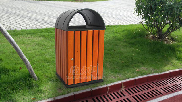 校園鋼木垃圾桶 校園鋼木垃圾桶