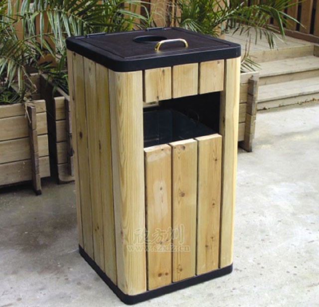 景區(qū)鋼木垃圾桶 景區(qū)鋼木垃圾桶