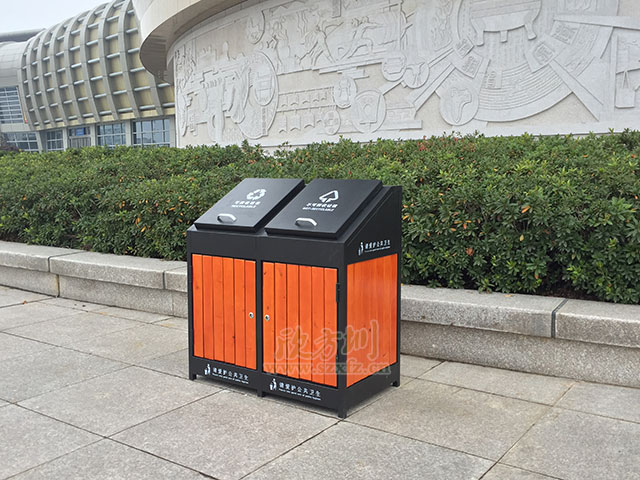 屋形鋼木垃圾桶 屋形鋼木垃圾桶