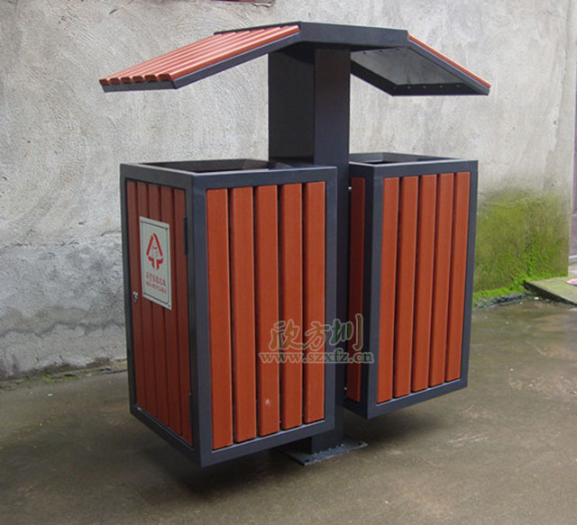 古典鋼木垃圾桶 古典鋼木垃圾桶